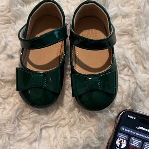 Green Patent Leather Kids Shoes